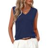 MEROKEETY Womens Spring Sweater Vest 2026 Summer V Neck Sleeveless Knit Tank Top Business Casual Work Outfit Fashion Clothes(Navy)