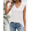 MEROKEETY Womens Spring Sweater Vest 2026 Summer V Neck Sleeveless Knit Tank Top Business Casual Work Outfit Fashion Clothes(White)