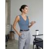 MEROKEETY Womens Summer V Neck Lace Tank Tops 2026 Sleeveless Elegant Sexy Casual Trendy Going Out Cami Shirts(Dustyblue)