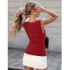 MEROKEETY Womens Summer V Neck Lace Tank Tops 2026 Sleeveless Elegant Sexy Casual Trendy Going Out Cami Shirts(Red)