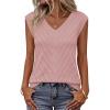 MEROKEETY Womens Spring Sweater Vest 2026 Summer V Neck Sleeveless Knit Tank Top Business Casual Work Outfit Fashion Clothes(Pink)