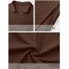 MEROKEETY Women’s Summer Casual Maxi Dress 2026 Cap Sleeve V Neck Collared Beach Vacation T Shirt Long Dresses(Coffee)
