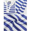 MEROKEETY Women’s Summer Casual Maxi Dress 2026 Cap Sleeve V Neck Collared Beach Vacation T Shirt Long Dresses(Stripedblue)