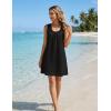 MEROKEETY Women’s Summer Eyelet Hollow Out Sundress 2026 Sleeveless Swing A Line Boho Beach Vacation Mini Short Dresses(Black)