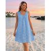 MEROKEETY Women’s Summer Eyelet Hollow Out Sundress 2026 Sleeveless Swing A Line Boho Beach Vacation Mini Short Dresses(Blue)