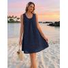 MEROKEETY Women’s Summer Eyelet Hollow Out Sundress 2026 Sleeveless Swing A Line Boho Beach Vacation Mini Short Dresses(Navy)