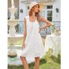 MEROKEETY Women’s Summer Eyelet Hollow Out Sundress 2026 Sleeveless Swing A Line Boho Beach Vacation Mini Short Dresses(White)