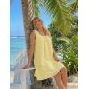 MEROKEETY Women’s Summer Eyelet Hollow Out Sundress 2026 Sleeveless Swing A Line Boho Beach Vacation Mini Short Dresses(Yellow)