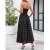 MEROKEETY Women’s Summer Floral Maxi Dresses 2026 Strapless Tube Smocked Tie Boho Beach Wedding Guest Flowy Long Sundress(Black)