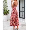 MEROKEETY Women’s Summer Floral Maxi Dresses 2026 Strapless Tube Smocked Tie Boho Beach Wedding Guest Flowy Long Sundress(Pink)