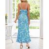 MEROKEETY Womens Spring Wedding Guest Dress 2026 Summer Beach Floral Cocktail Party Formal Ruffle Bodycon Maxi Dresses(Blue)