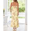 MEROKEETY Womens Spring Wedding Guest Dress 2026 Summer Beach Floral Cocktail Party Formal Ruffle Bodycon Maxi Dresses(Yellow)