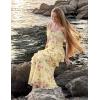 MEROKEETY Womens Spring Wedding Guest Dress 2026 Summer Beach Floral Cocktail Party Formal Ruffle Bodycon Maxi Dresses(Yellow)