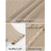 MEROKEETY Women’s Summer Ruffled Midi Dress 2026 Spring Bodycon Short Sleeve V Neck Button Business Cocktail Sweater Dresses(Khaki)