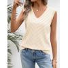 MEROKEETY Womens Summer V Neck Knit Tank Top 2026 Spring Sleeveless Sweater Vest Business Casual Shirt Outfit Fashion Clothes(Beige)