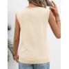 MEROKEETY Womens Summer V Neck Knit Tank Top 2026 Spring Sleeveless Sweater Vest Business Casual Shirt Outfit Fashion Clothes(Beige)