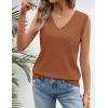 MEROKEETY Womens Summer V Neck Knit Tank Top 2026 Spring Sleeveless Sweater Vest Business Casual Shirt Outfit Fashion Clothes(Caramel)