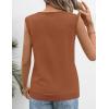 MEROKEETY Womens Summer V Neck Knit Tank Top 2026 Spring Sleeveless Sweater Vest Business Casual Shirt Outfit Fashion Clothes(Caramel)
