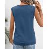 MEROKEETY Womens Summer V Neck Knit Tank Top 2026 Spring Sleeveless Sweater Vest Business Casual Shirt Outfit Fashion Clothes(Dark Blue)