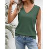 MEROKEETY Womens Summer V Neck Knit Tank Top 2026 Spring Sleeveless Sweater Vest Business Casual Shirt Outfit Fashion Clothes(Dustygreen)