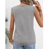 MEROKEETY Womens Summer V Neck Knit Tank Top 2026 Spring Sleeveless Sweater Vest Business Casual Shirt Outfit Fashion Clothes(Gray)