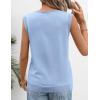 MEROKEETY Womens Summer V Neck Knit Tank Top 2026 Spring Sleeveless Sweater Vest Business Casual Shirt Outfit Fashion Clothes(Lightblue)