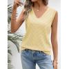 MEROKEETY Womens Summer V Neck Knit Tank Top 2026 Spring Sleeveless Sweater Vest Business Casual Shirt Outfit Fashion Clothes(Lightyellow)