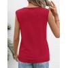 MEROKEETY Womens Summer V Neck Knit Tank Top 2026 Spring Sleeveless Sweater Vest Business Casual Shirt Outfit Fashion Clothes(Red)