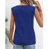 MEROKEETY Womens Summer V Neck Knit Tank Top 2026 Spring Sleeveless Sweater Vest Business Casual Shirt Outfit Fashion Clothes(Royalblue)
