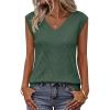 MEROKEETY Womens Summer V Neck Knit Tank Top 2026 Spring Sleeveless Sweater Vest Business Casual Shirt Outfit Fashion Clothes(Dustygreen)