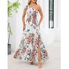 MEROKEETY Women’s 2026 Summer Sleeveless Midi Dress One Shoulder Knot Smocked Split Formal Cocktail Wedding Guest Dresses(Whitered)