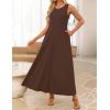 MEROKEETY Women’s 2026 Summer Maxi Dress Sleeveless Crewneck Casual Loose Beach Vacation Basic Long Sundress(Coffee)