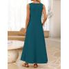 MEROKEETY Women’s 2026 Summer Maxi Dress Sleeveless Crewneck Casual Loose Beach Vacation Basic Long Sundress(Teal)