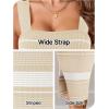 MEROKEETY Womens Summer Striped Bodycon Midi Dress 2026 Beach Vacation Sleeveless Tank Ribbed Knit Baby Shower Sweater Dress(Newbeige)
