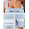 MEROKEETY Womens Summer Striped Bodycon Midi Dress 2026 Beach Vacation Sleeveless Tank Ribbed Knit Baby Shower Sweater Dress(Newblue)