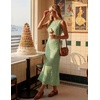 MEROKEETY Women’s Summer Wedding Guest Maxi Dress 2026 Sleeveless Floral Bodycon Mesh Cocktail Formal Party Long Dresses(Lightgreen)