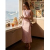 MEROKEETY Women’s Summer Wedding Guest Maxi Dress 2026 Sleeveless Floral Bodycon Mesh Cocktail Formal Party Long Dresses(Lightpink)