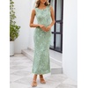 MEROKEETY Women’s Summer Wedding Guest Maxi Dress 2026 Sleeveless Floral Bodycon Mesh Cocktail Formal Party Long Dresses(Mint)