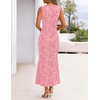 MEROKEETY Women’s Summer Wedding Guest Maxi Dress 2026 Sleeveless Floral Bodycon Mesh Cocktail Formal Party Long Dresses(Pink)