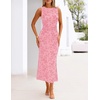 MEROKEETY Women’s Summer Wedding Guest Maxi Dress 2026 Sleeveless Floral Bodycon Mesh Cocktail Formal Party Long Dresses(Pink)