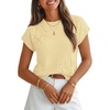 MEROKEETY Women’s Summer Short Sleeve Sweater Vest Floral Knit Cute Pullover Tank Tops 2026 Trendy Fashion Spring Outfits(Yellow)