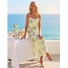 MEROKEETY Summer Floral Wedding Guest Maxi Dress Women 2026 Vacation Formal Bodycon Spaghetti Strap Cocktail Party Long Dress(Apricot)