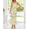 MEROKEETY Summer Floral Wedding Guest Maxi Dress Women 2026 Vacation Formal Bodycon Spaghetti Strap Cocktail Party Long Dress(Apricot)