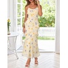 MEROKEETY Summer Floral Wedding Guest Maxi Dress Women 2026 Vacation Formal Bodycon Spaghetti Strap Cocktail Party Long Dress(Beige)