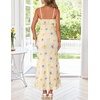 MEROKEETY Summer Floral Wedding Guest Maxi Dress Women 2026 Vacation Formal Bodycon Spaghetti Strap Cocktail Party Long Dress(Beige)