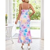 MEROKEETY Summer Floral Wedding Guest Maxi Dress Women 2026 Vacation Formal Bodycon Spaghetti Strap Cocktail Party Long Dress(Purple)