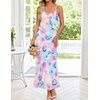 MEROKEETY Summer Floral Wedding Guest Maxi Dress Women 2026 Vacation Formal Bodycon Spaghetti Strap Cocktail Party Long Dress(Purple)