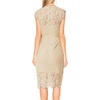 MEROKEETY Women’s Sleeveless Lace Floral Elegant Cocktail Dress Crew Neck Knee Length for Party(Apricot)