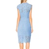 MEROKEETY Women’s Sleeveless Lace Floral Elegant Cocktail Dress Crew Neck Knee Length for Party(Light Blue)