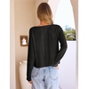 MEROKEETY Women’s Summer Lightweight Cardigan 2026 Open Front Trendy Casual Shrugs Long Sleeve Button Beach Cover Up Tops(Black)